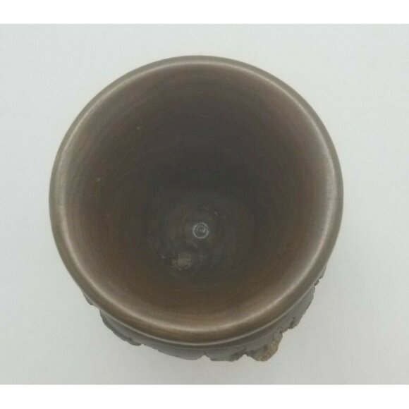 Hand Crafted Lathe Turned Mesquite Wood Vessel with Natural Bark Artist Signed - Picture 5 of 10